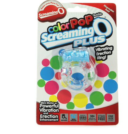Color Pop Quickie Plus Vibrating Cock Ring in Blue
