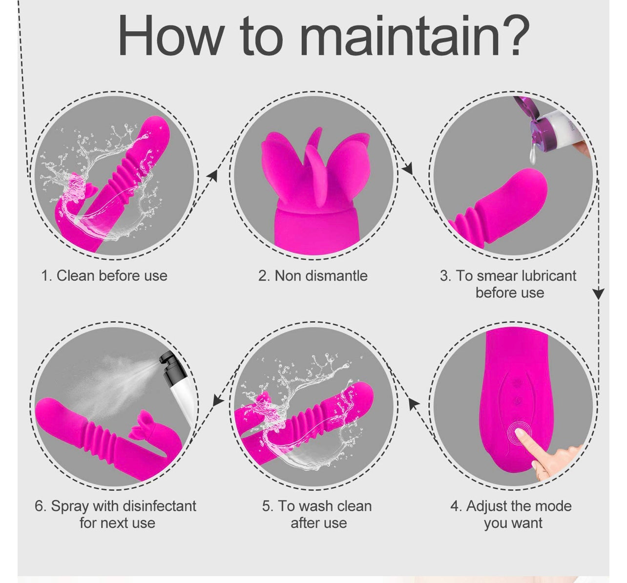 Telescopic Clitoris Stimulator Rotating Thrusting Dildo Vibrator Rabbit