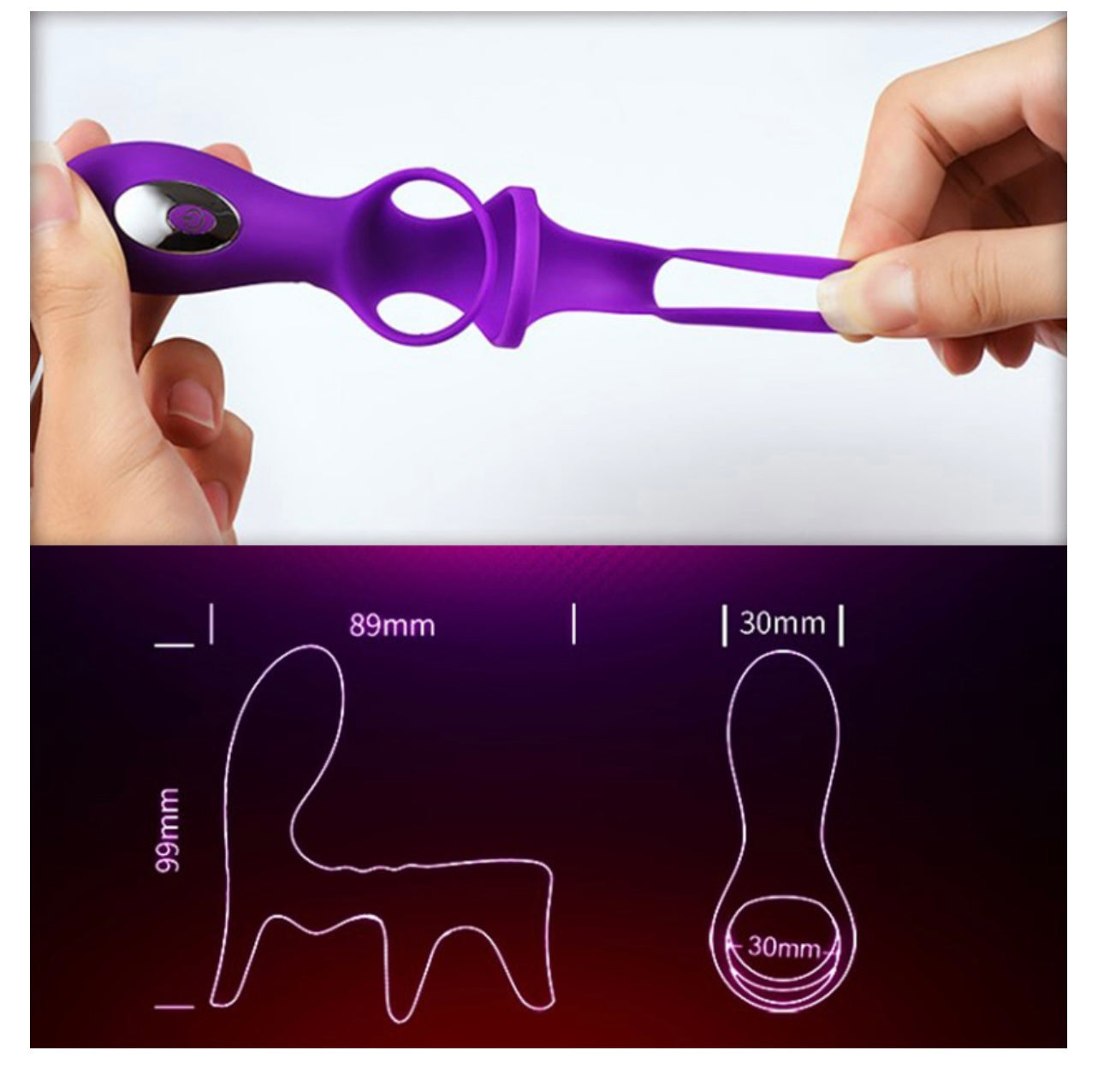 Soft Silicone Super Stretchy Time Delay Cock Ring Vibrator