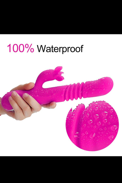 Telescopic Clitoris Stimulator Rotating Thrusting Dildo Vibrator Rabbit