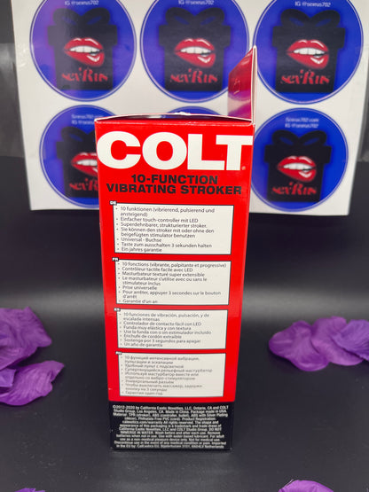 Colt 10 Function Textured Vibrating Stroker in Smoke
