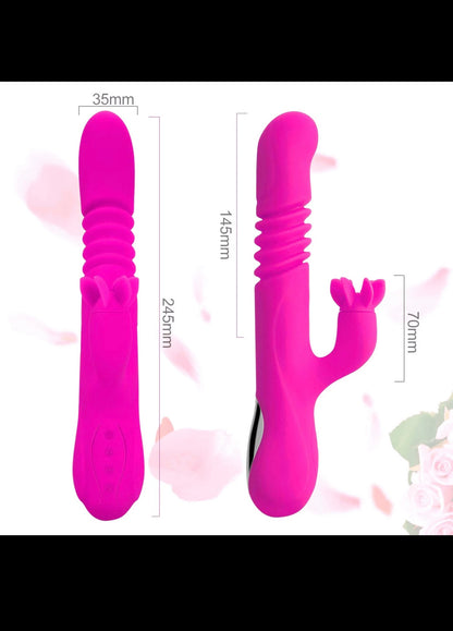 Telescopic Clitoris Stimulator Rotating Thrusting Dildo Vibrator Rabbit