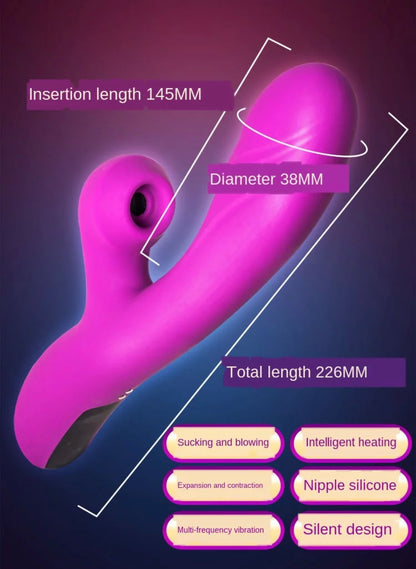 Clit sucking vibrating bindable dildo