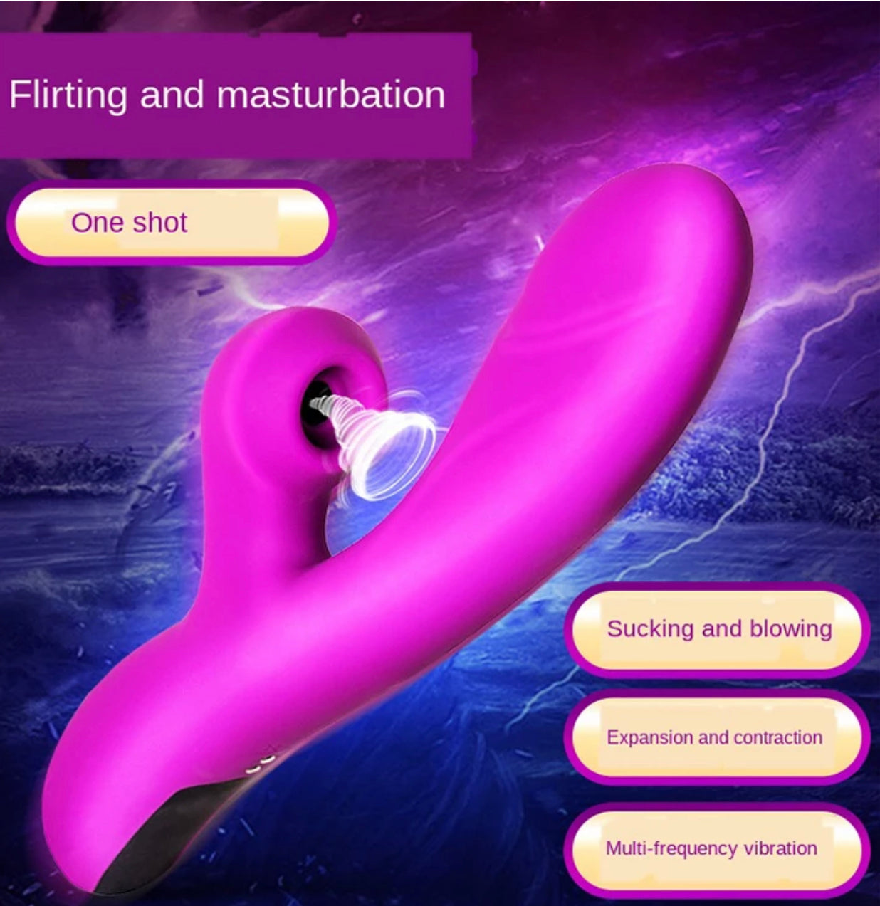 Clit sucking vibrating bindable dildo