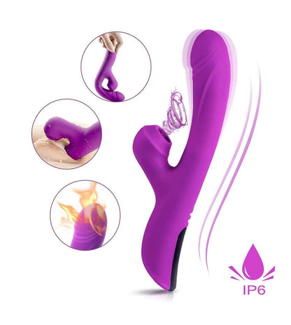 Clit sucking vibrating bindable dildo
